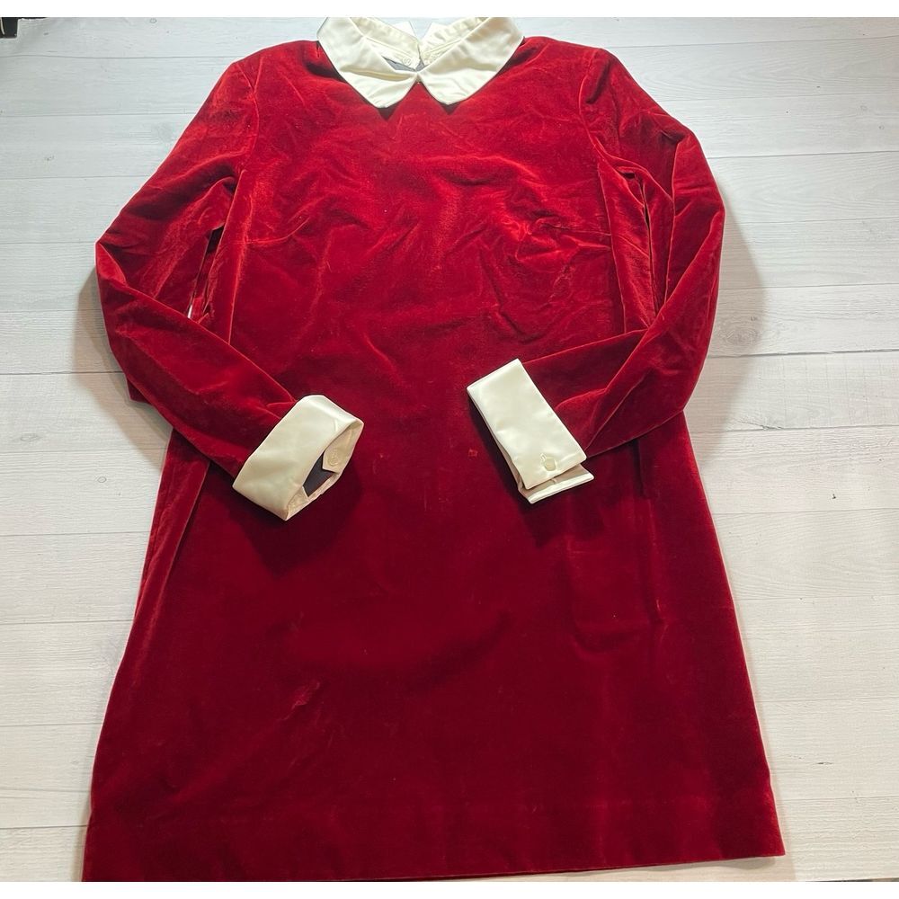Bonpoint Paris red velvet dress size 42